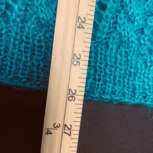 Vintage Mainframe Mohair Sweater Open Weave Large Dark Turquoise‎ - Picture 11 of 12